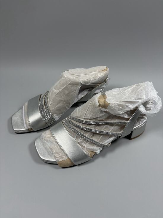 LifeStride Shoes - LifeStride Womens Joy Strappy Heeled Sandal Block Heels Silver Size 7.5